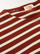 Armor Lux - Logo-Appliquéd Striped Organic Cotton-Jersey T-Shirt - Red
