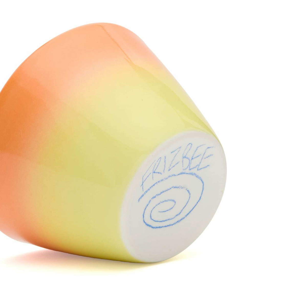 Frizbee Ceramics Super Cup Large - 250ml in Orange Yellow Gradient Smile 