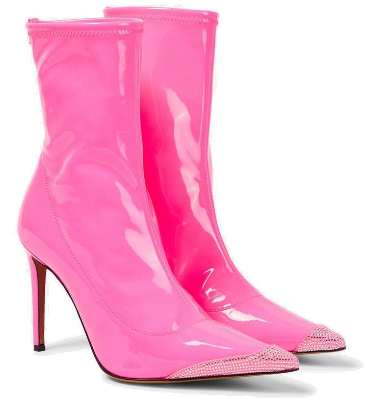 Photo: Alexandre Vauthier Crystal-embellished faux leather ankle boots