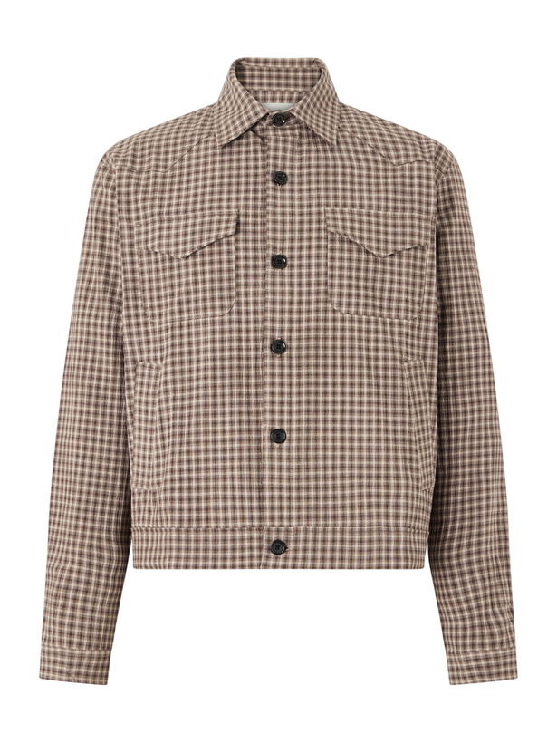 Photo: Oliver Spencer - Witley Checked Cotton-Blend Jacket - Brown