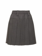 BRUNELLO CUCINELLI Pleated Wool Blend Gauze Mini Skirt