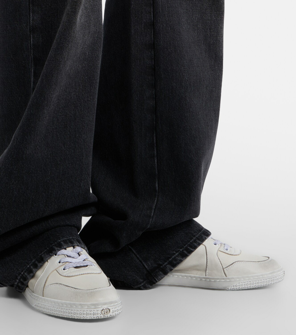 Gucci Stretch Web Stripe leather sneakers