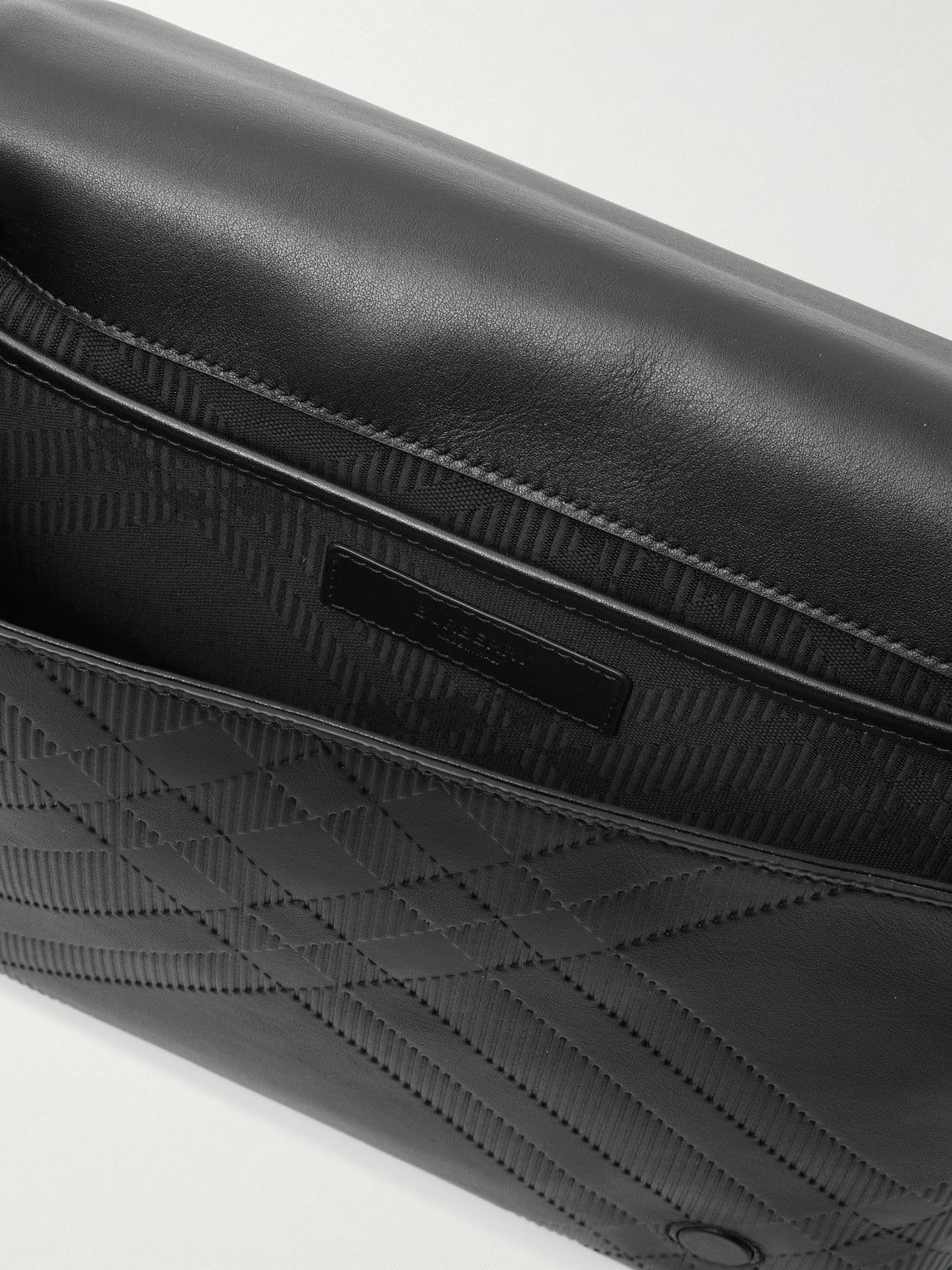 Burberry - Embossed Leather Messenger Bag