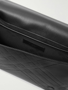Burberry - Embossed Leather Messenger Bag