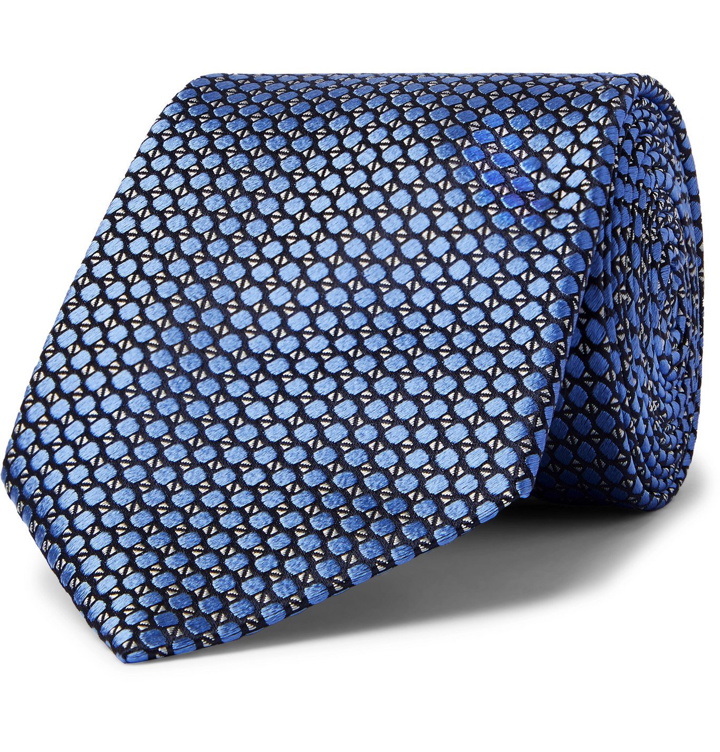 Photo: CANALI - 8cm Silk-Jacquard Tie - Blue