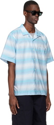 nanamica Blue Open Collar Pique S/S Shirt