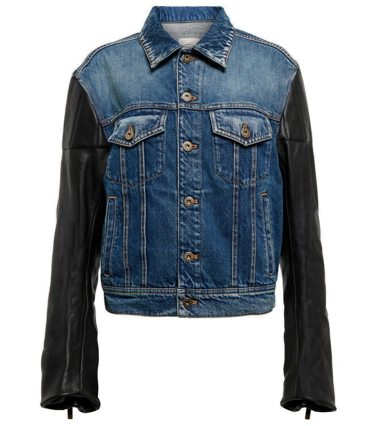 Tod's - Leather-paneled denim jacket Tod's