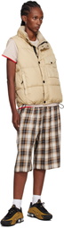 Stone Island Beige G100003 Crinkle Reps Recycled Nylon Down Vest