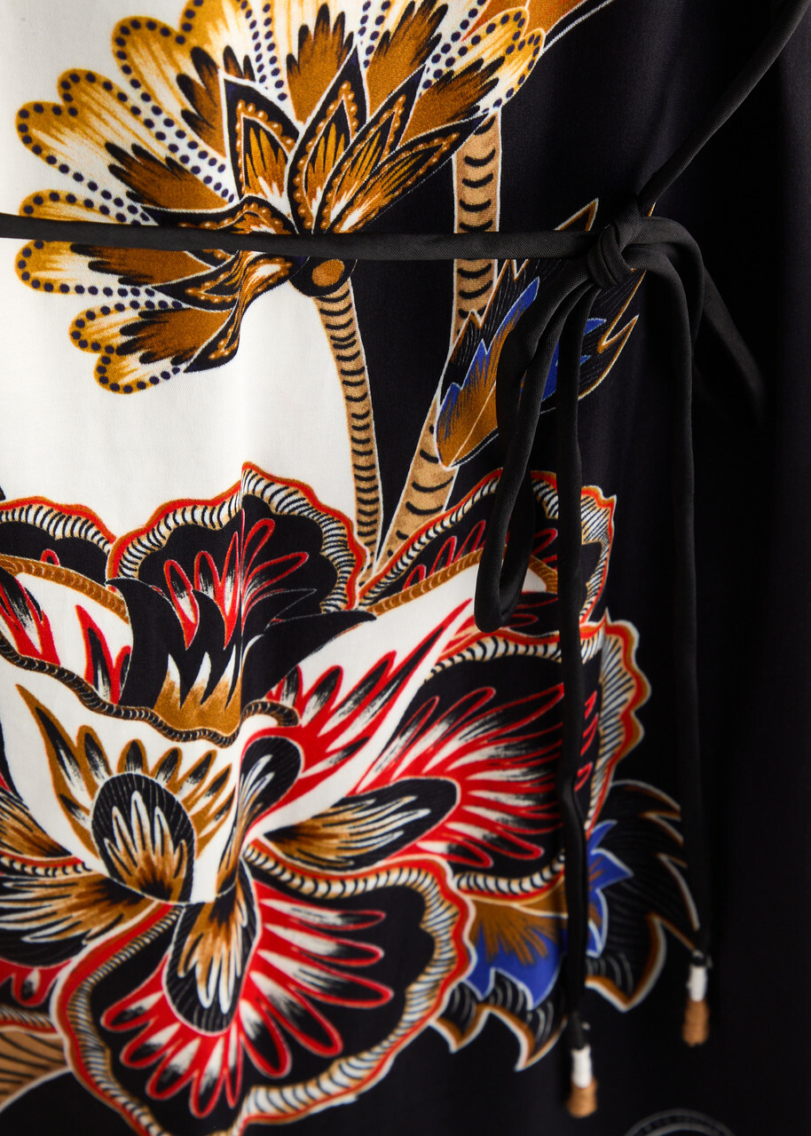 Farm Rio Floral-print Satin Midi Dress Black Farm Rio Farm Rio Floral-print Satin Midi Dress Black Farm Rio