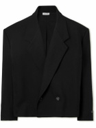 Fear of God - Double-Breasted Cropped Wool-Gabardine Blazer - Black