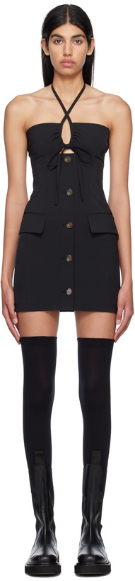 Photo: J KOO Black Buttoned Minidress