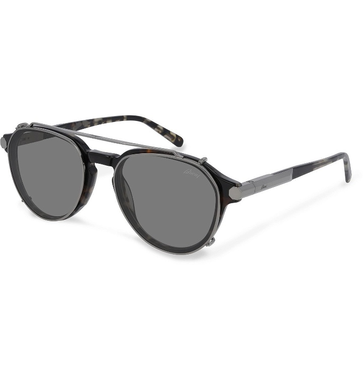 Photo: Brioni - Aviator-Style Tortoiseshell Acetate and Gunmetal-Tone Sunglasses - Tortoiseshell
