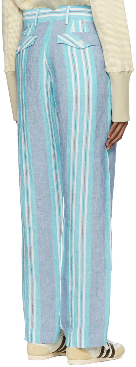 Nicholas Daley Blue Linen Trousers