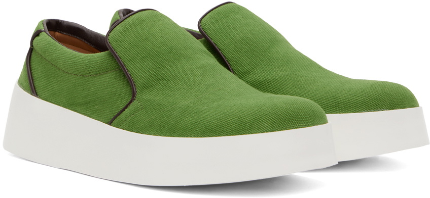 JW Anderson Green Slip-Ons Sneakers