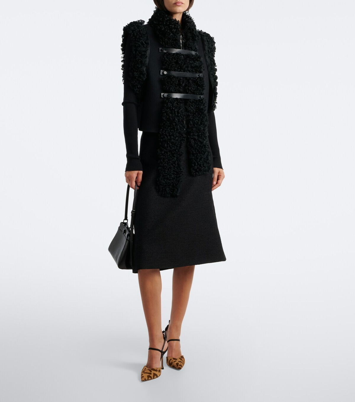 Fendi Colibrì leopard-print calf hair slingback pumps