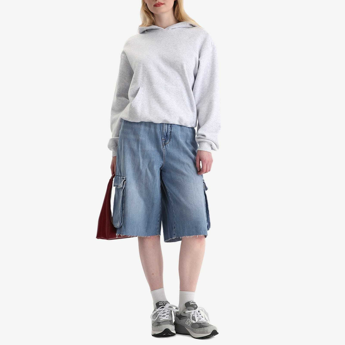 Good American Women's Denim Cargo Short in Indigo