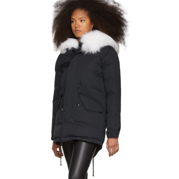 Mr and Mrs Italy Black Down and Fur Puff Parka