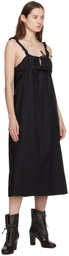 Deiji Studios Black 'The Ruched Tie' Midi Dress