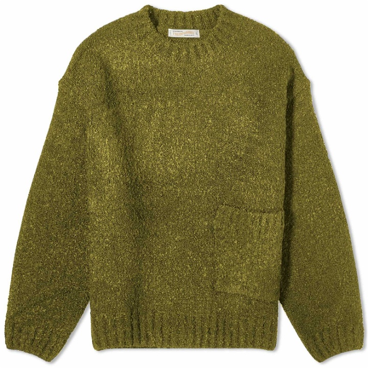 Photo: FrizmWORKS Men's Alpaca Boucle Pocket Sweater in Olive