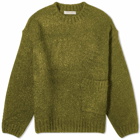 FrizmWORKS Men's Alpaca Boucle Pocket Sweater in Olive
