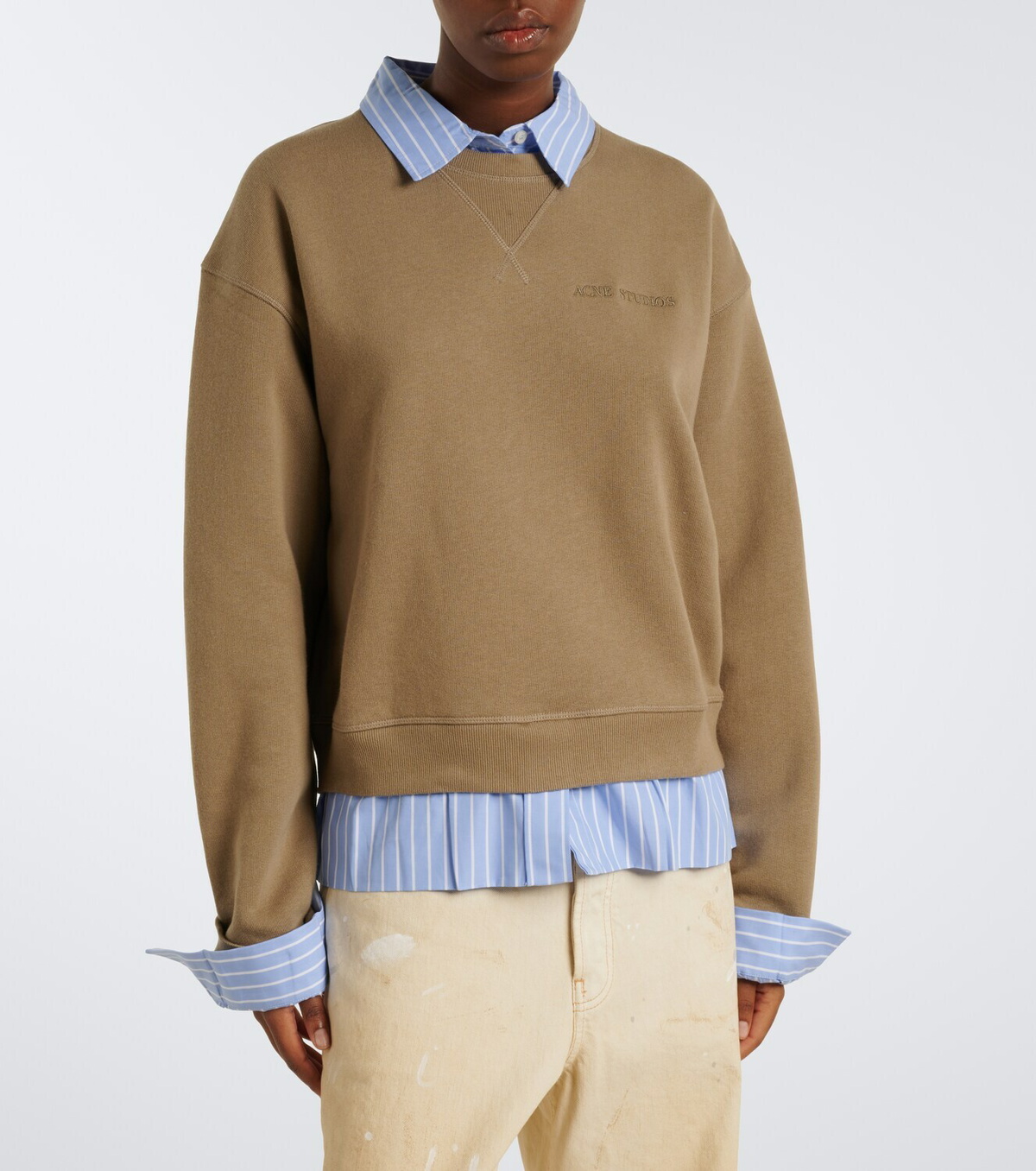 Acne Studios Layered cotton jersey sweatshirt