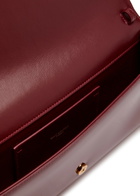 Saint Laurent Kate Logo Patent Leather Clutch - Burgundy - One Size