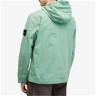 Stone Island Men's Brushed Cotton Canvas Hooded Overshirt in Light Green