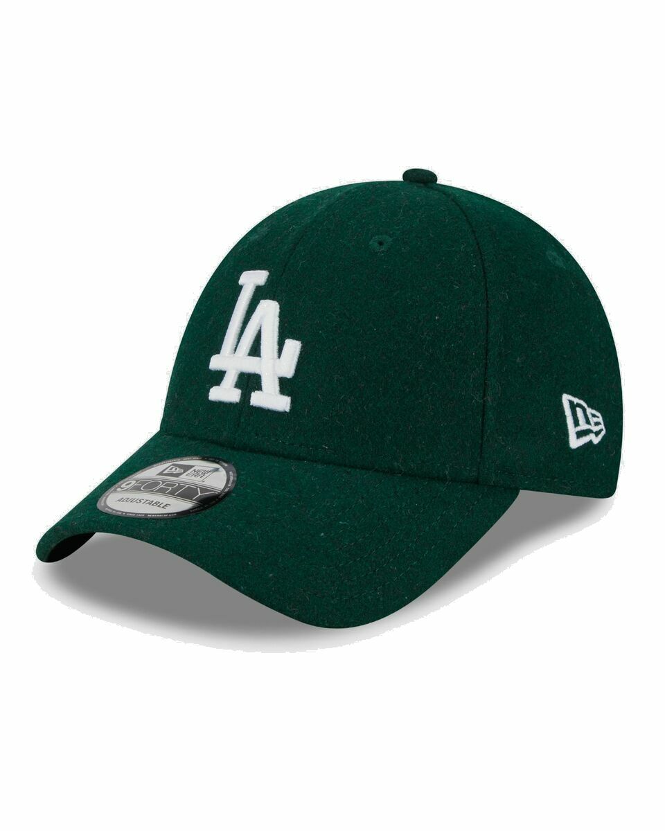 Photo: New Era Melton Wool Ess 9 Forty Los Angeles Dodgers Green - Mens - Caps