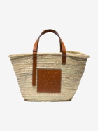 LOEWE PAULA'S IBIZA - Basket Raffia And Leather Tote Bag