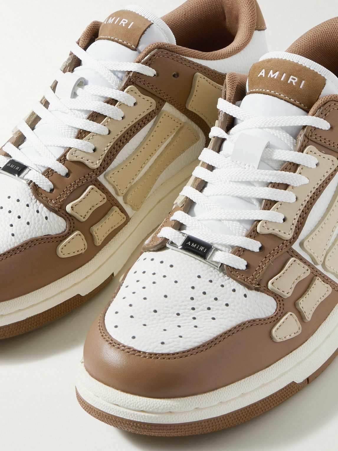 スニーカー AMIRI Skel Top Low Sneakers - Amiri - Leather - Brown AMIRI - Skel-Top Colour-Block Leather Sneakers - Brown Amiri