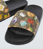 Gucci - Gucci Kawaii Web canvas slide sandals