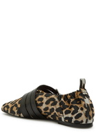 Ganni Leopard-print Suede Ballet Flats