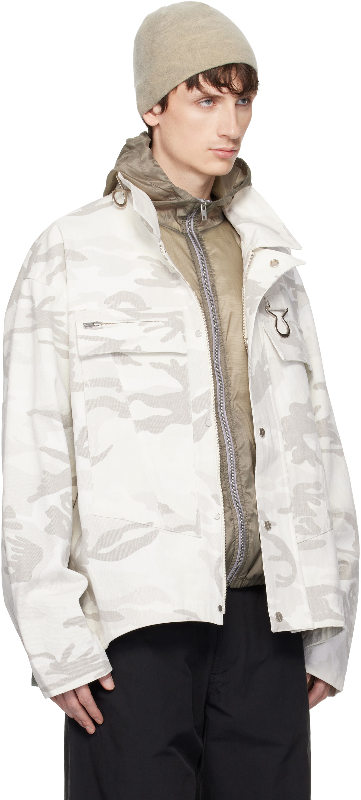 FFFPOSTALSERVICE SSENSE Exclusive Off-White FF Bunker Jacket
