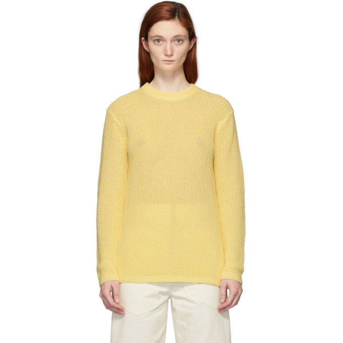 Tibi Yellow Crispy Cotton Crewneck Sweater