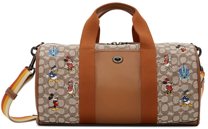 Photo: Coach 1941 Brown & Off-White Disney Edition Duffle Bag