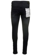 Purple Brand Black Five-pocket Style Jeans With Rips Detail In Stretch Cotton Denim Man