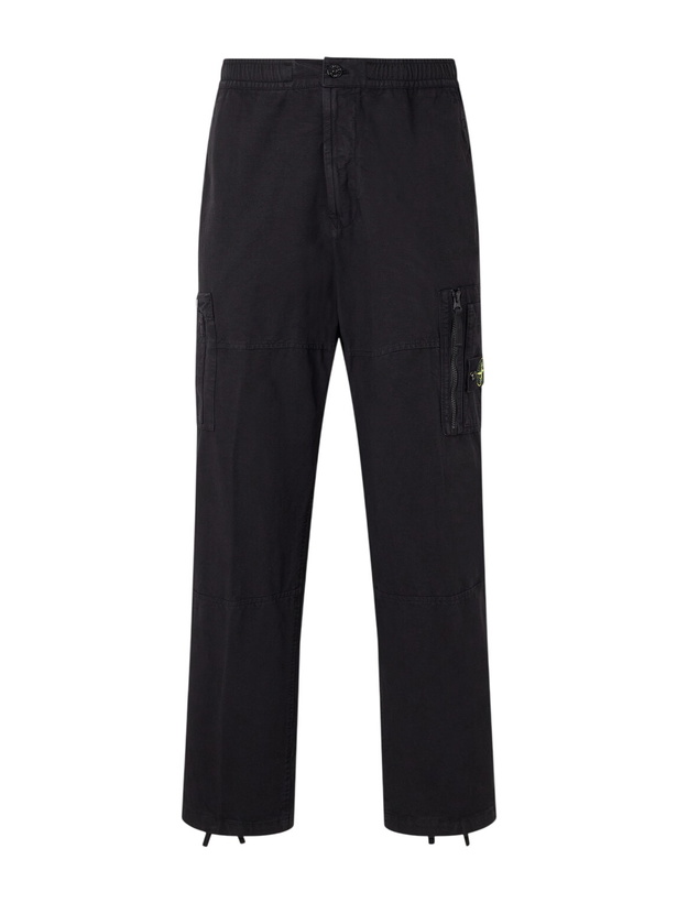 Photo: Stone Island - Wide-Leg Cotton Ripstop Cargo Trousers - Black