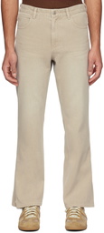 Solid Homme Beige Button Jeans