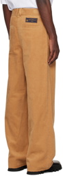 We11done Tan Two Tucks Wide Leg Trousers