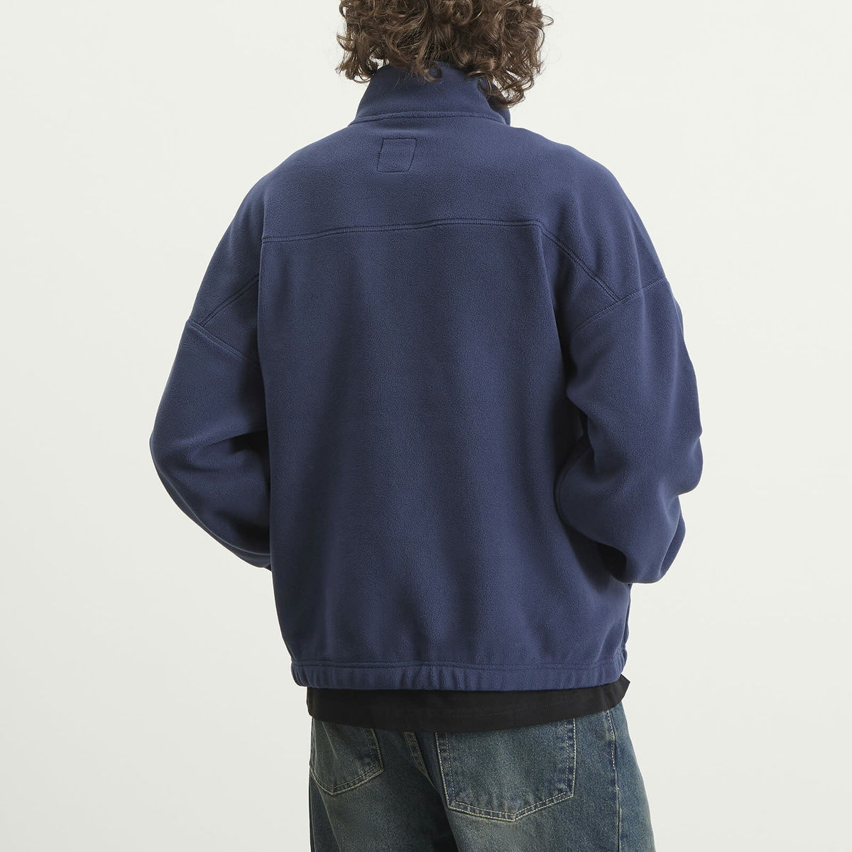 Polar Skate Co. Men's Ivan Half Zip Fleece Sweatshirt in Grey Blue