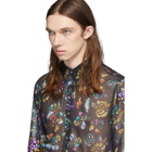 Dries Van Noten Black Embroidered Floral Shirt