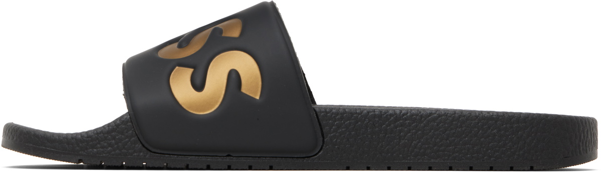 BOSS Black Large Logo Detail Pool Slides BOSS