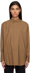 AURALEE Brown Button-Down Shirt