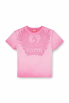 Diesel Slim T-shirt with dévoré Phoenix - T-Shirts Womens in Pink