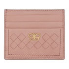 Bottega Veneta Pink Intrecciato Butterfly Card Holder