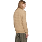 Polo Ralph Lauren Tan Cable-Knit Cotton Cardigan