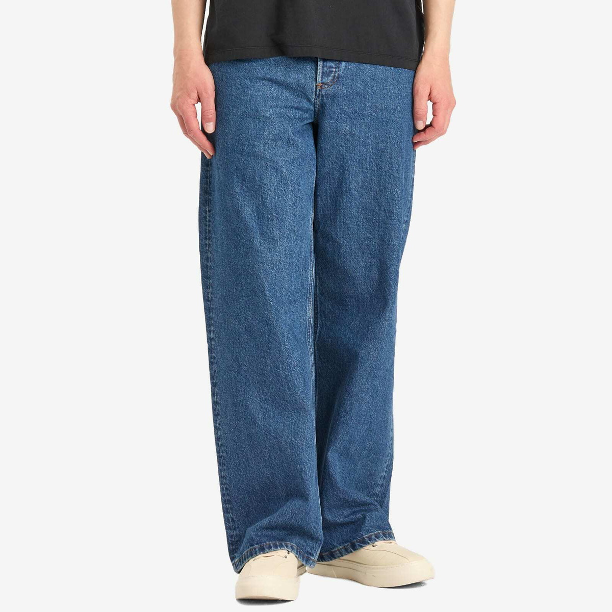 A.P.C. Men's Aaron Wide Denim Jeans in Washed Indigo A.P.C.