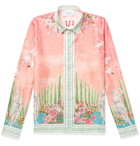 Casablanca - Printed Silk-Twill Shirt - Pink