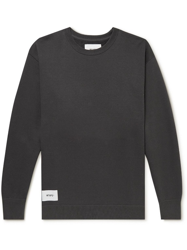 Photo: WTAPS - Blank Logo-Appliquéd Cotton-Jersey Sweatshirt - Gray