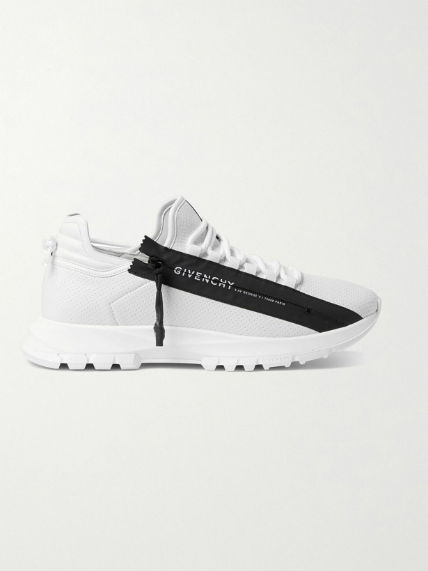 Photo: Givenchy - Spectre Perforated Leather Sneakers - White